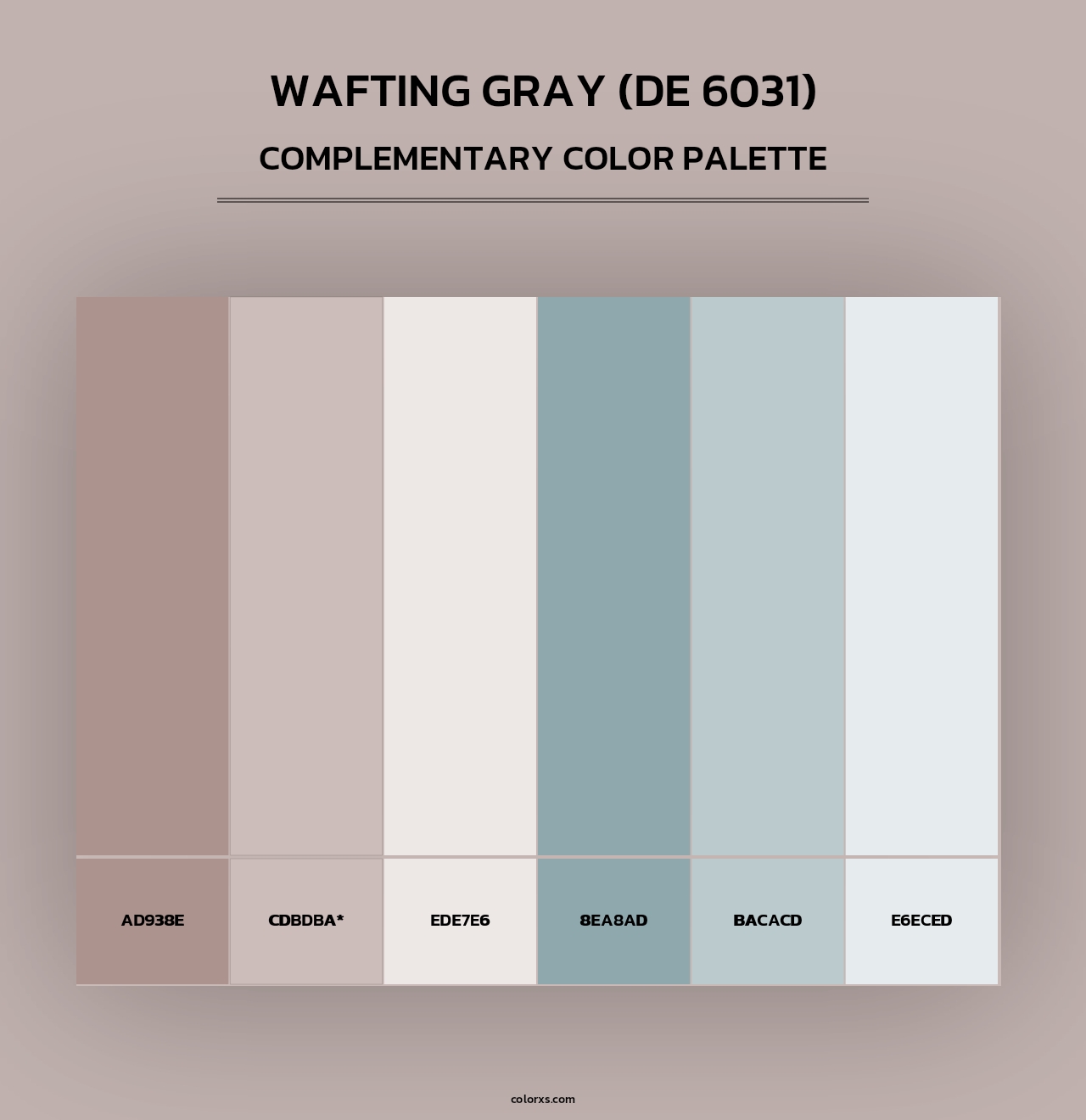 Wafting Gray (DE 6031) - Complementary Color Palette