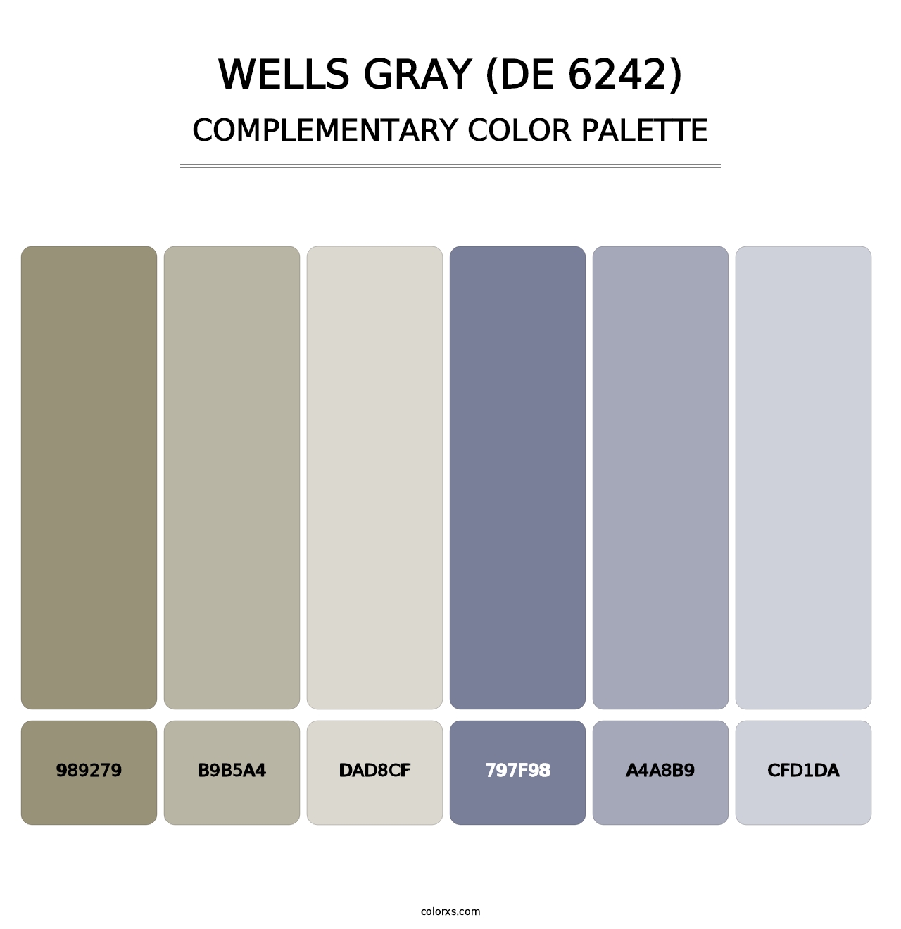 Wells Gray (DE 6242) - Complementary Color Palette