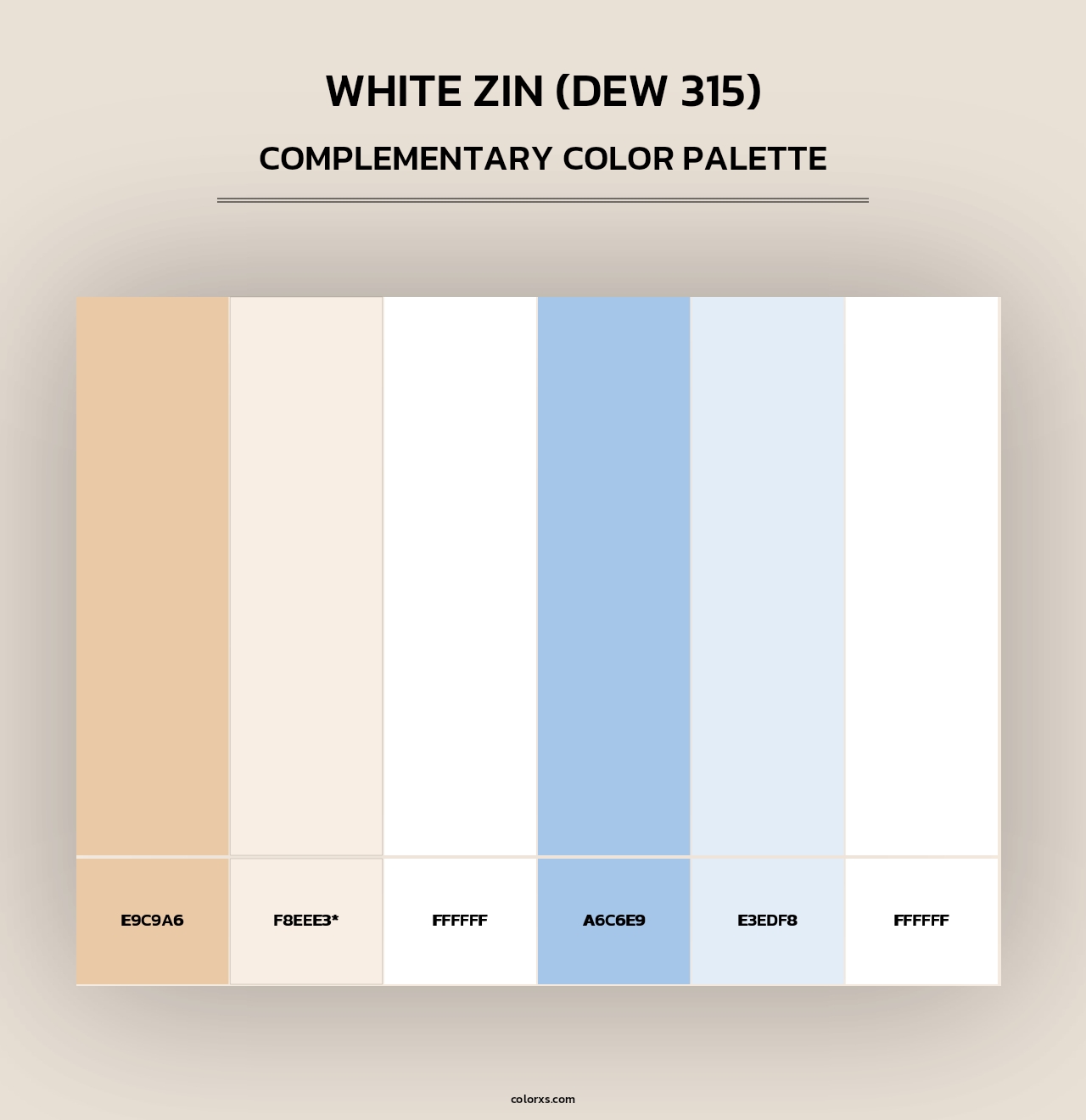 White Zin (DEW 315) - Complementary Color Palette