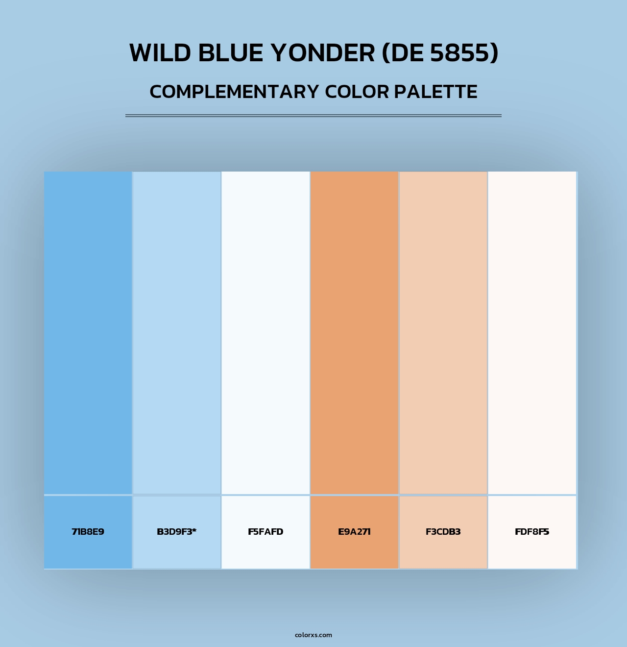 Wild Blue Yonder (DE 5855) - Complementary Color Palette