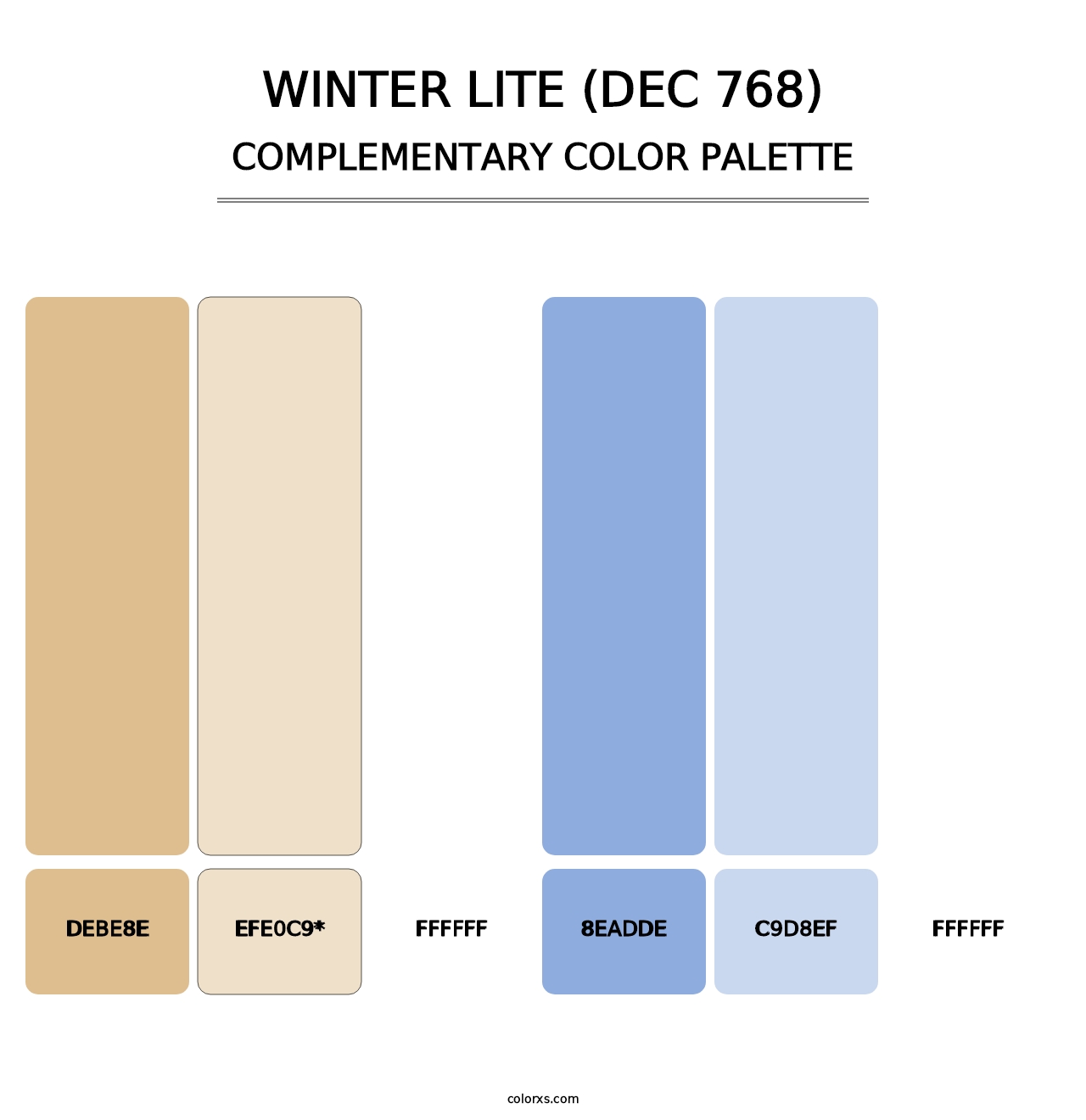Winter Lite (DEC 768) - Complementary Color Palette