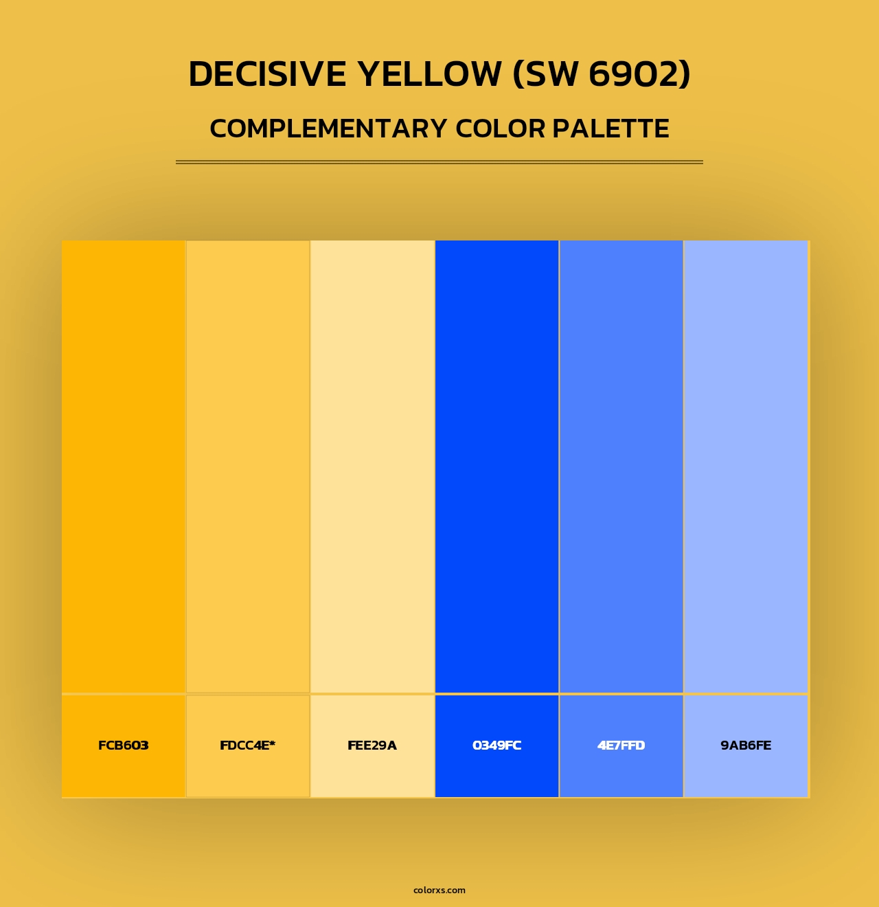 Decisive Yellow (SW 6902) - Complementary Color Palette