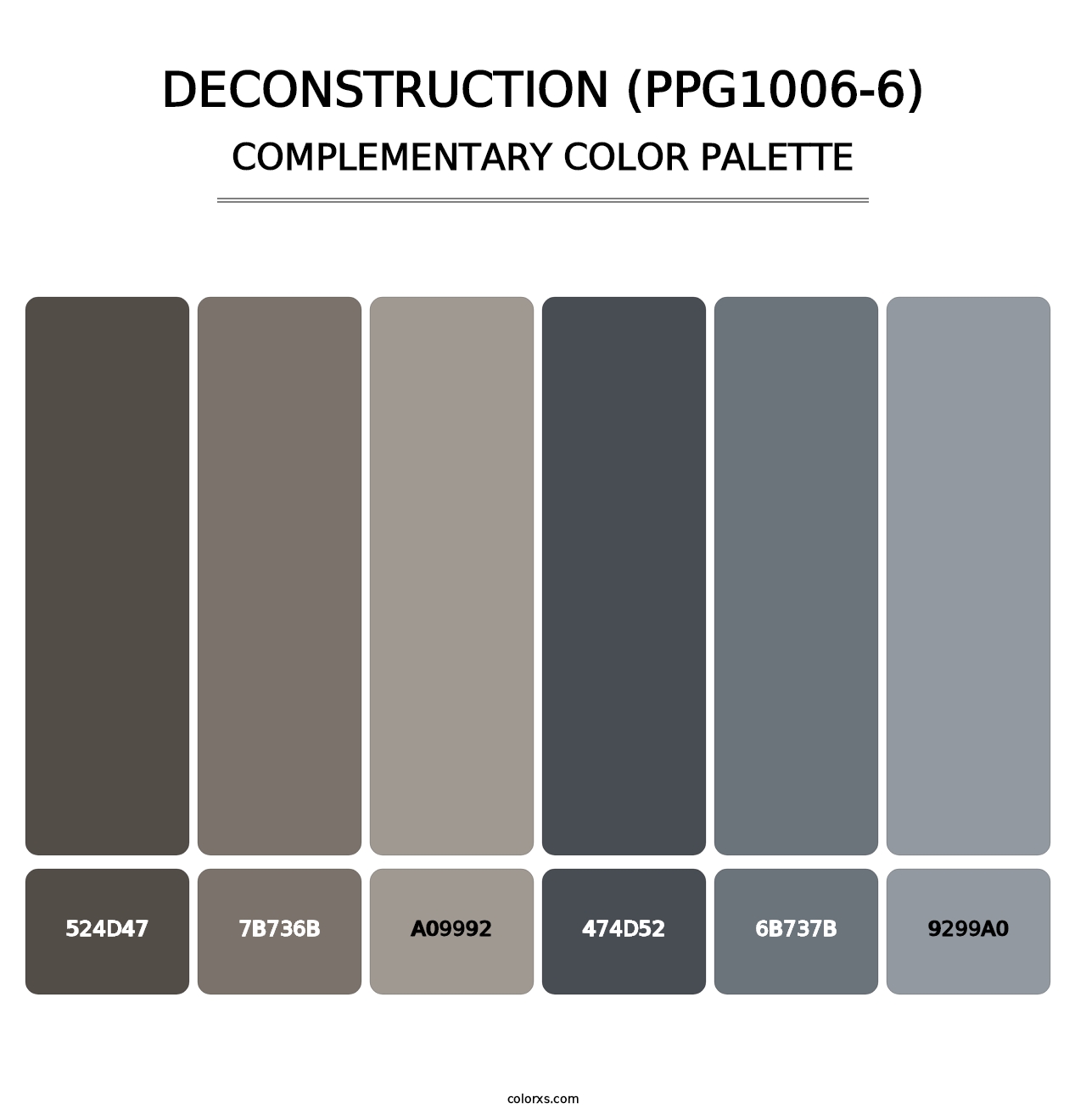 Deconstruction (PPG1006-6) - Complementary Color Palette