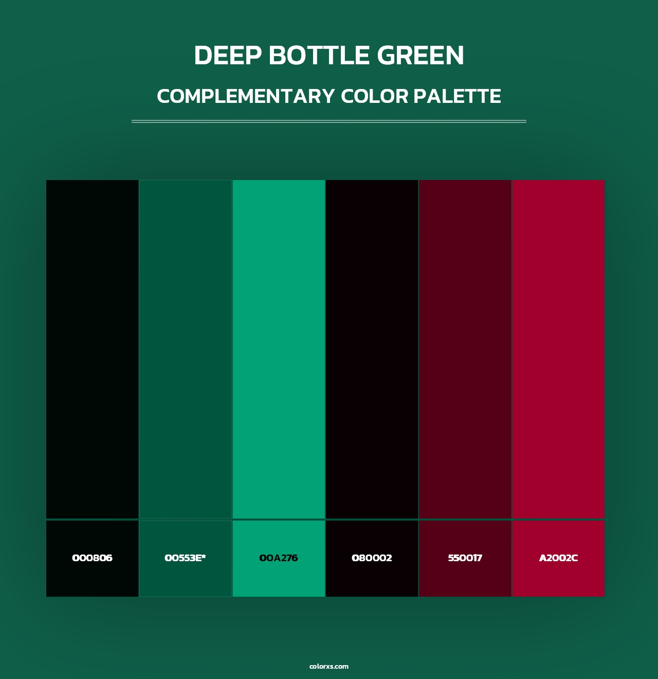Deep Bottle Green - Complementary Color Palette