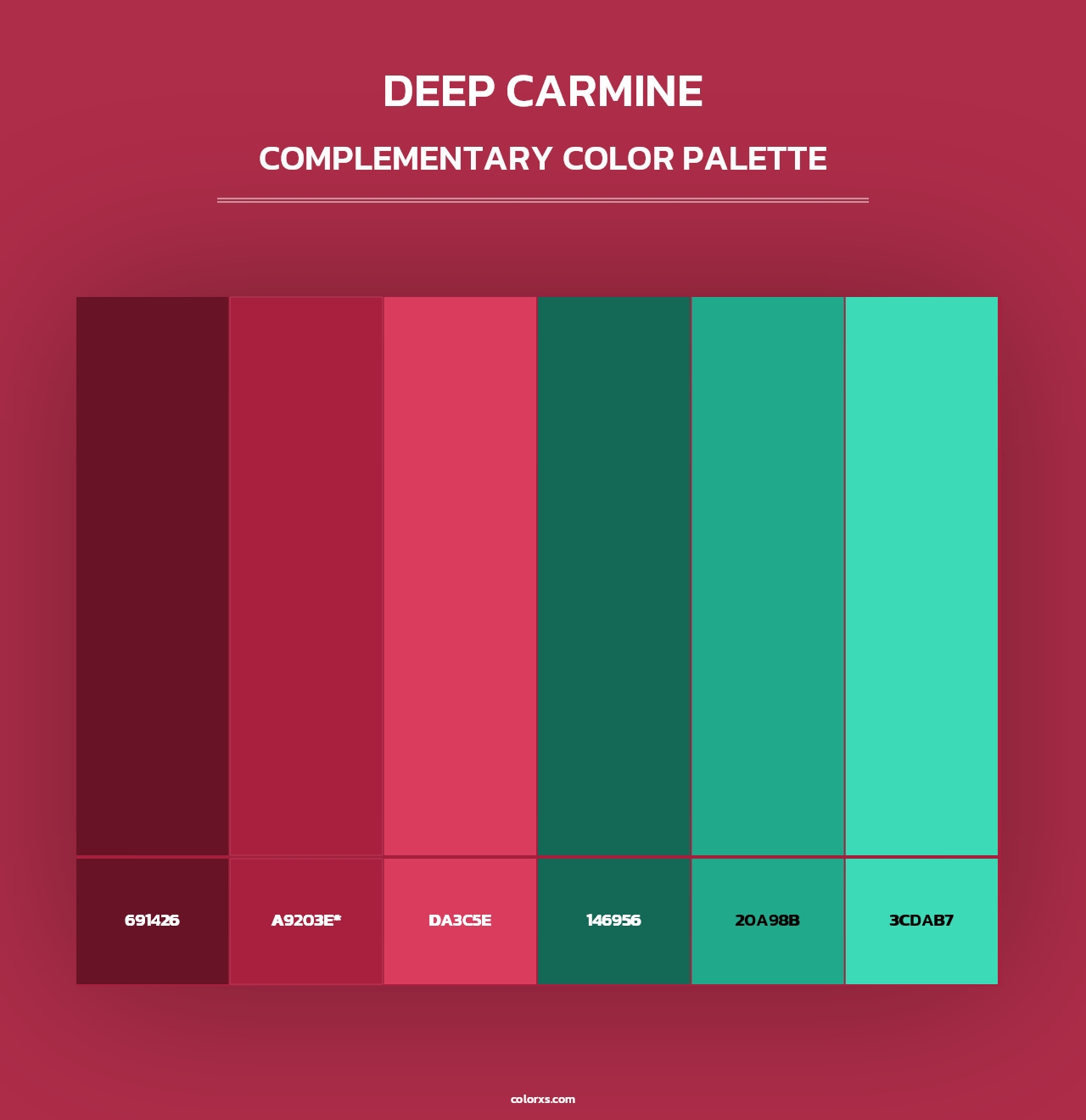 Deep Carmine - Complementary Color Palette