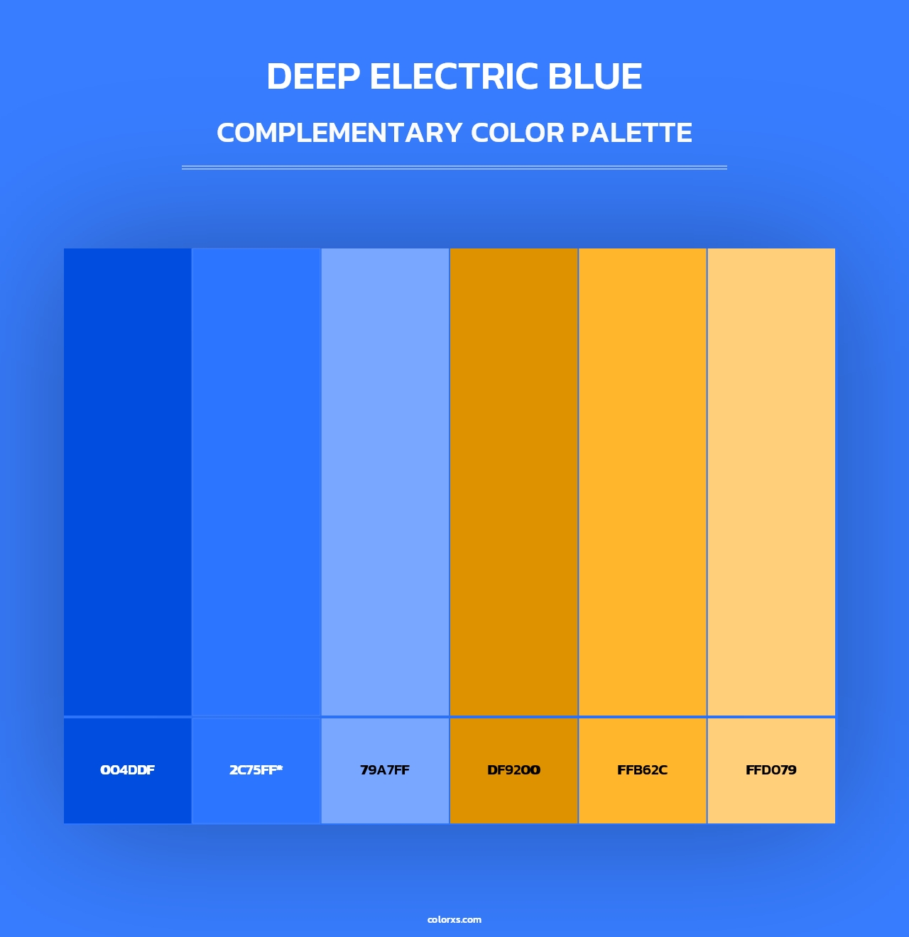 Deep Electric Blue - Complementary Color Palette