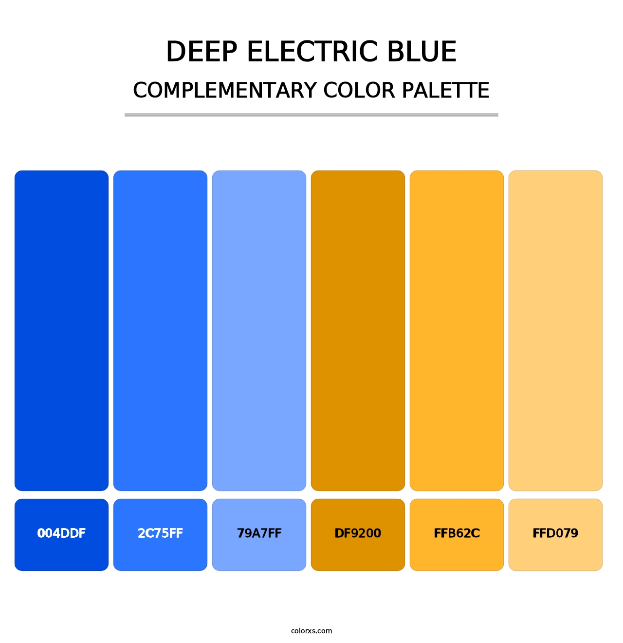 Deep Electric Blue - Complementary Color Palette