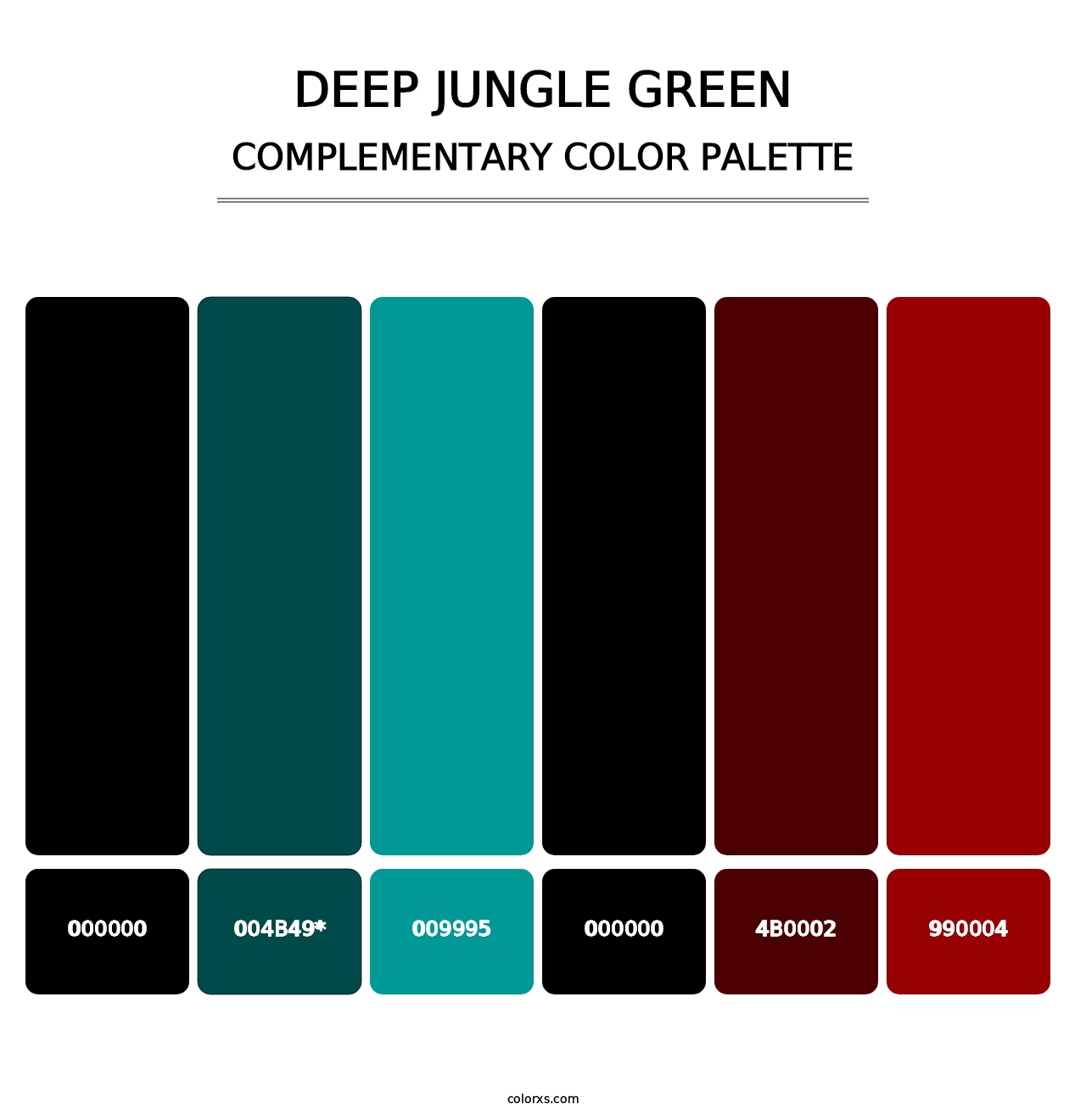 Deep Jungle Green - Complementary Color Palette