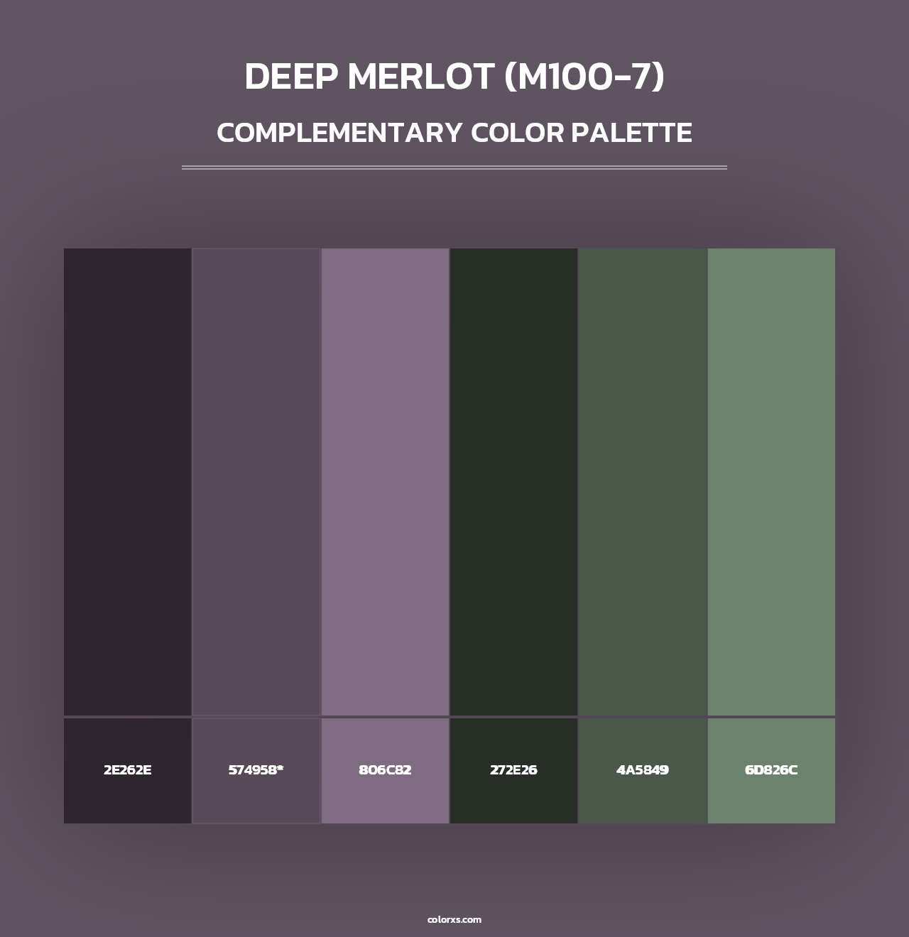 Deep Merlot (M100-7) - Complementary Color Palette