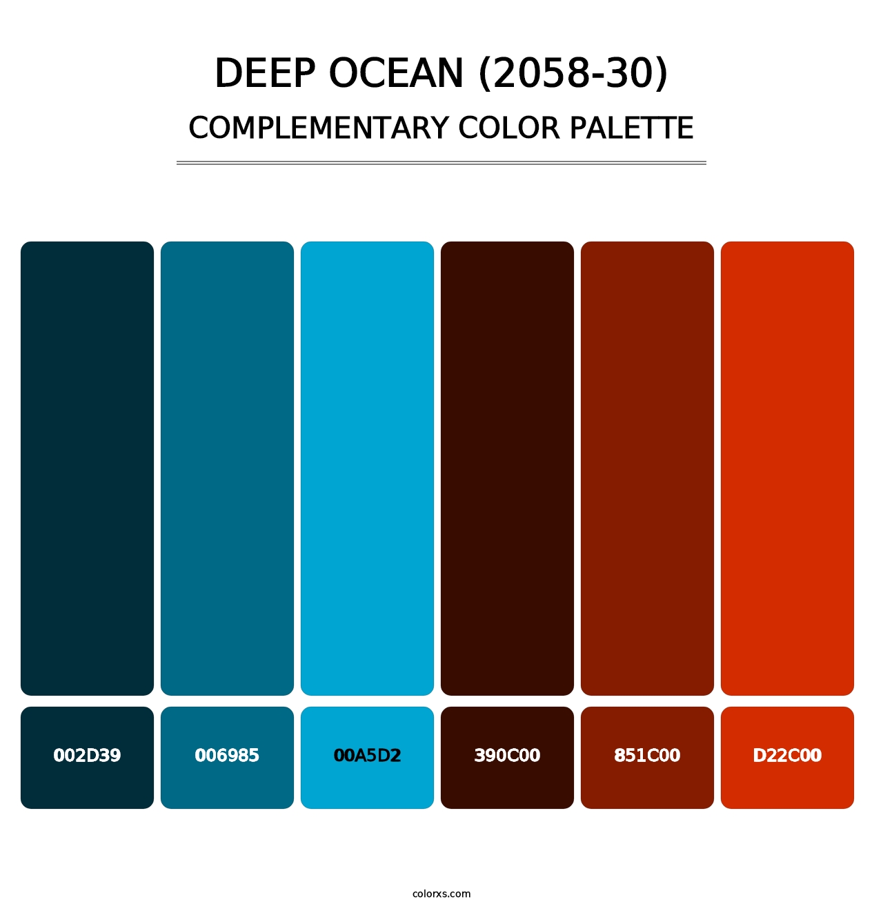 Deep Ocean (2058-30) - Complementary Color Palette