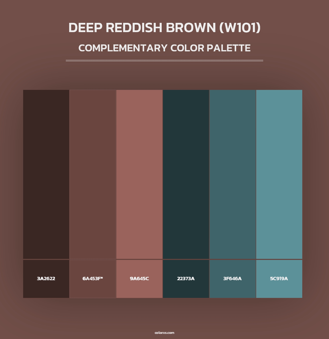 Deep Reddish Brown (W101) - Complementary Color Palette
