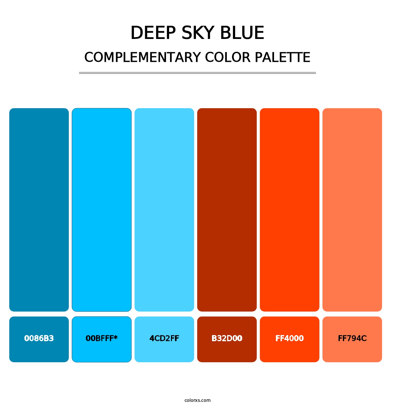 Deep Sky Blue - Complementary Color Palette