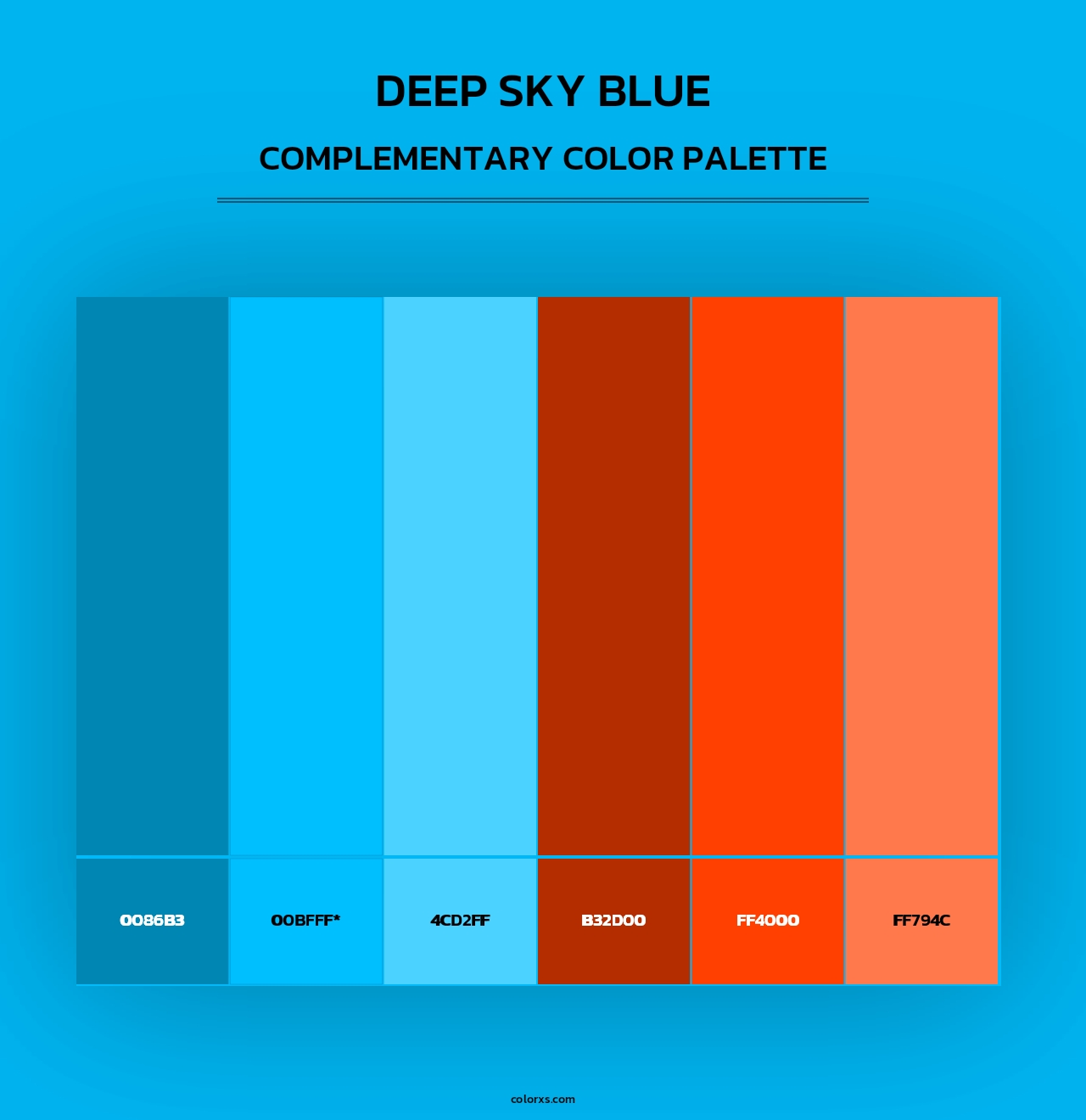 Deep Sky Blue - Complementary Color Palette