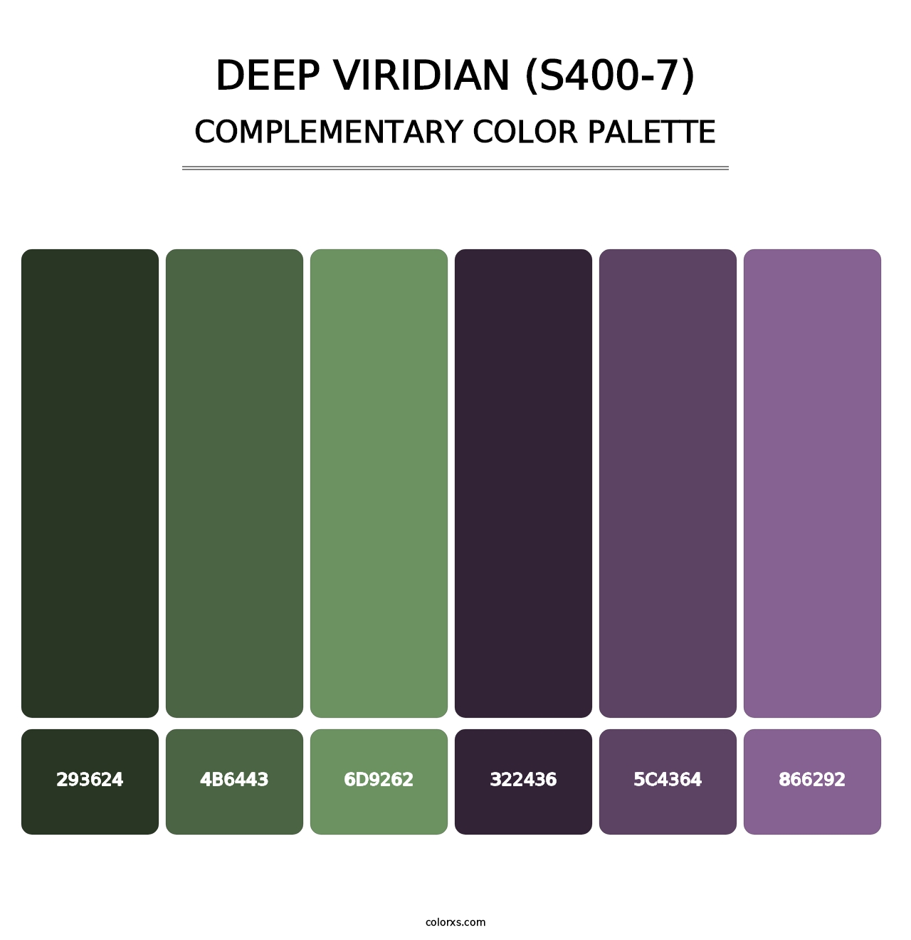 Deep Viridian (S400-7) - Complementary Color Palette