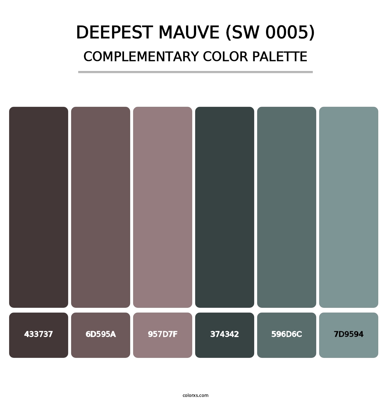 Deepest Mauve (SW 0005) - Complementary Color Palette