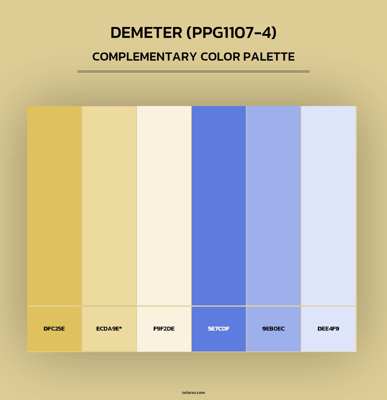 Demeter (PPG1107-4) - Complementary Color Palette