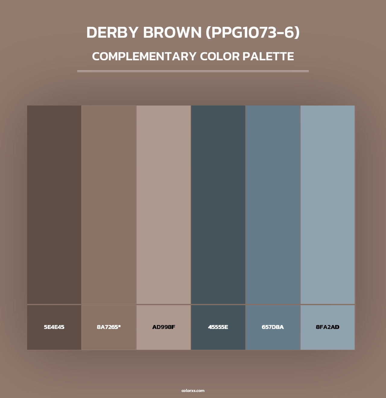Derby Brown (PPG1073-6) - Complementary Color Palette