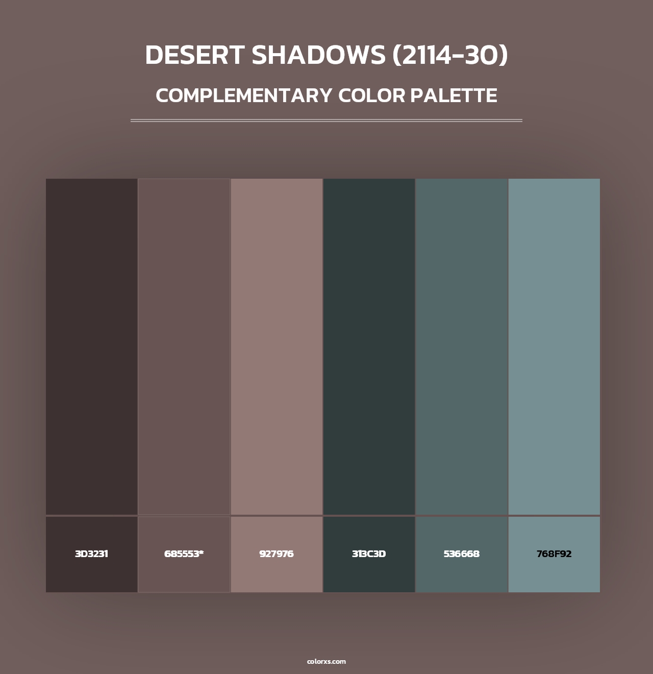 Desert Shadows (2114-30) - Complementary Color Palette