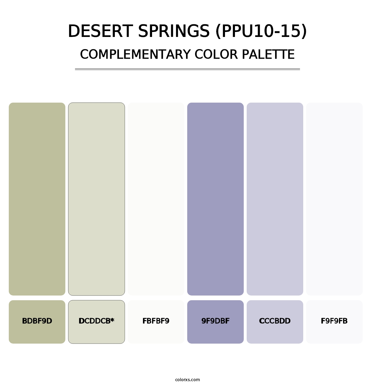 Desert Springs (PPU10-15) - Complementary Color Palette