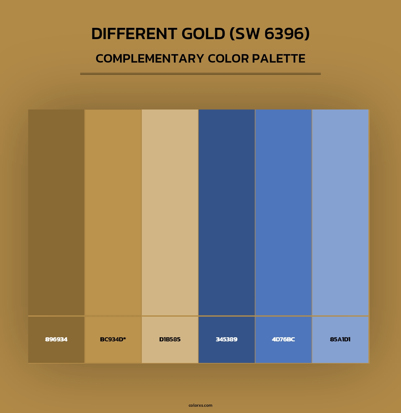 Different Gold (SW 6396) - Complementary Color Palette