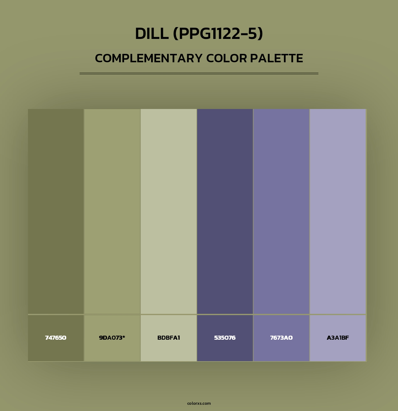 Dill (PPG1122-5) - Complementary Color Palette