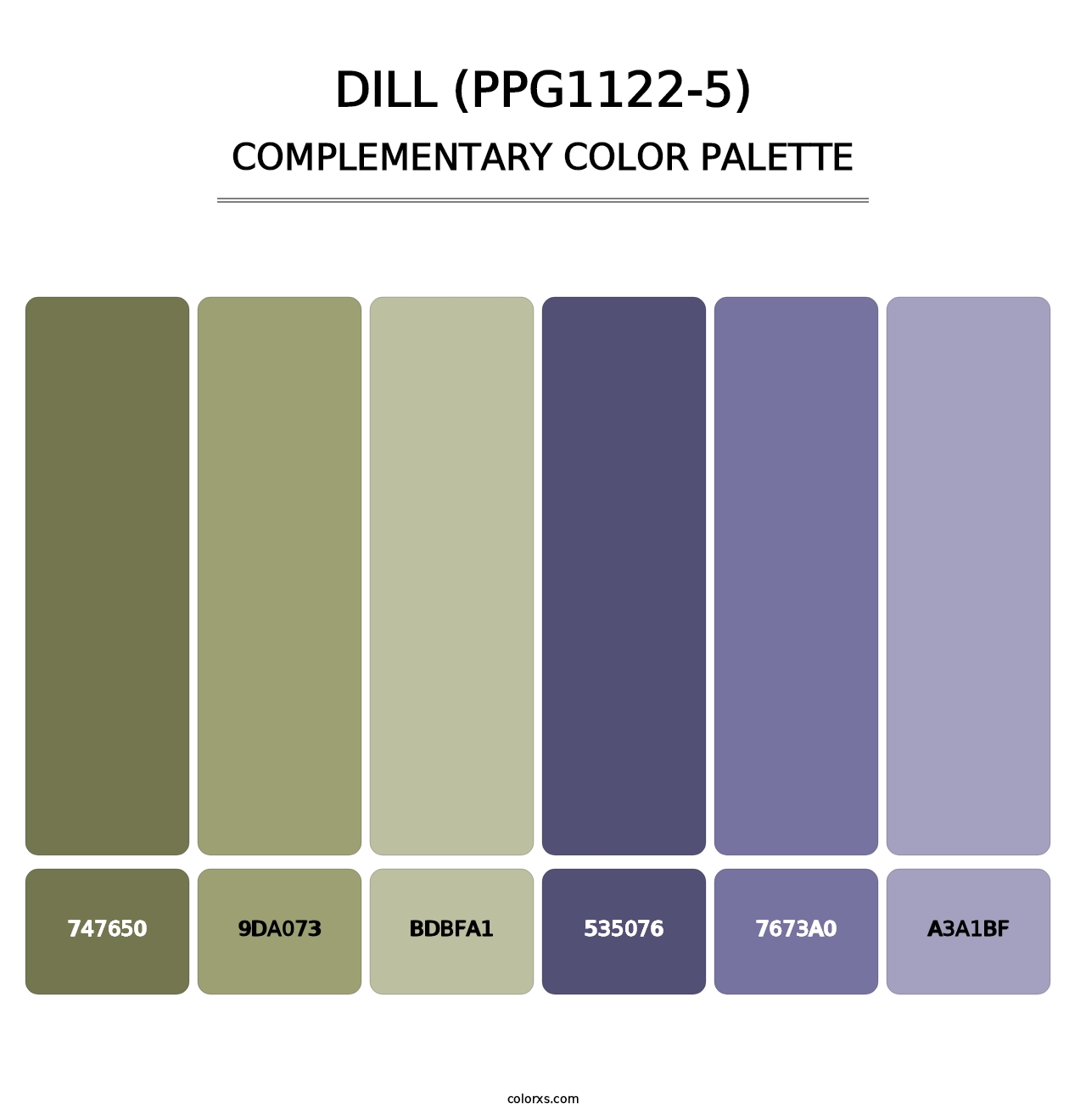 Dill (PPG1122-5) - Complementary Color Palette