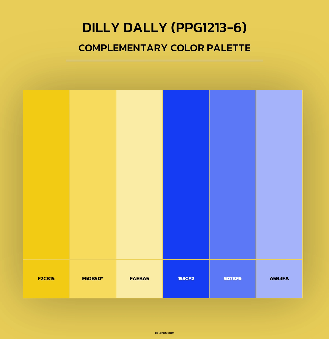 Dilly Dally (PPG1213-6) - Complementary Color Palette