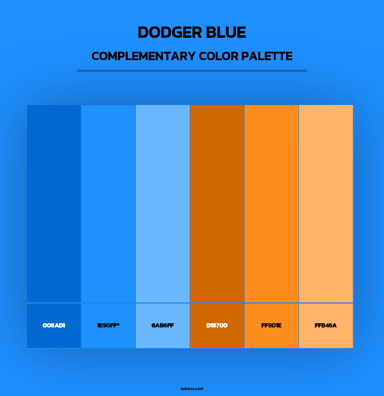 Dodger blue - Complementary Color Palette