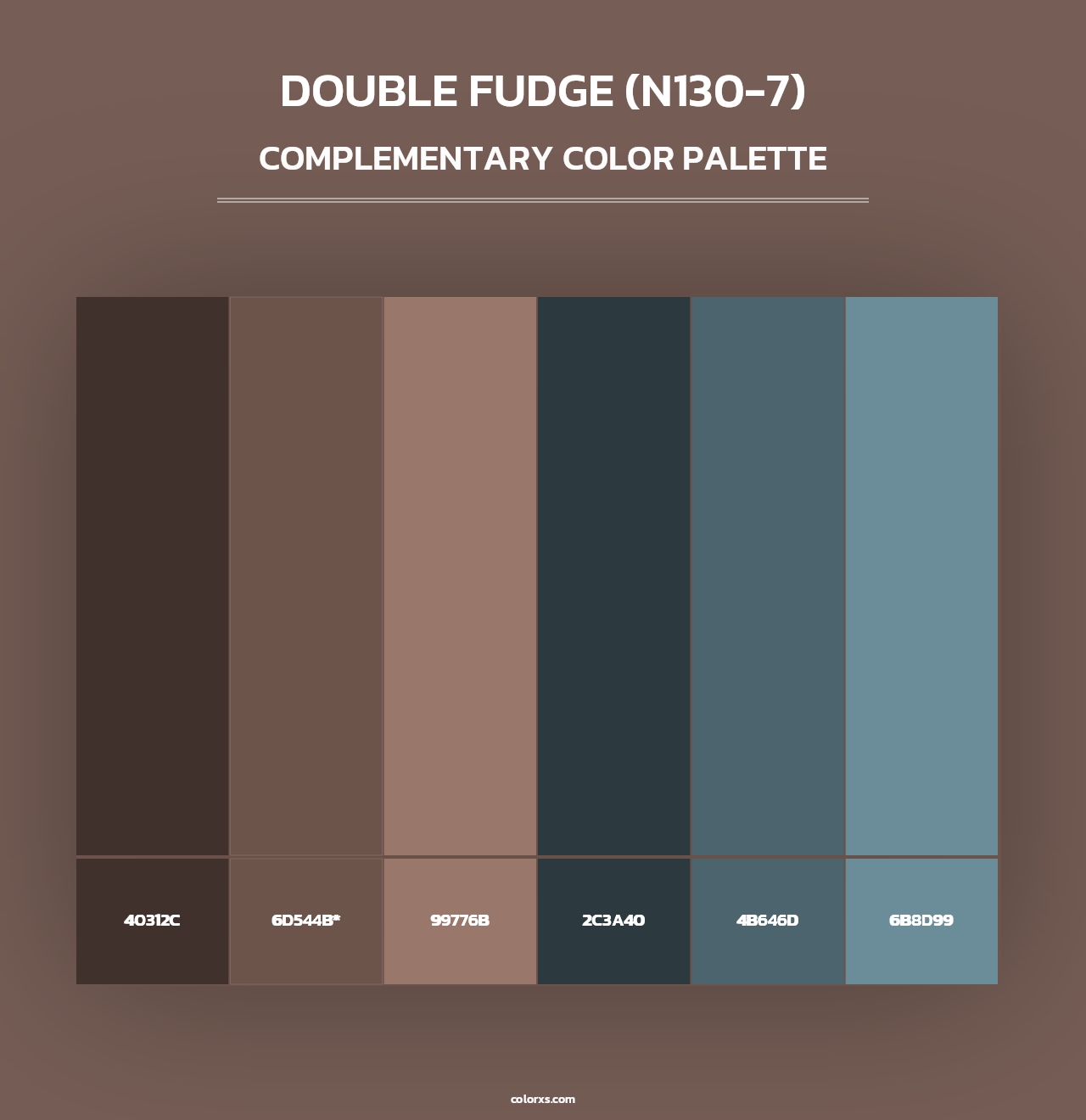 Double Fudge (N130-7) - Complementary Color Palette