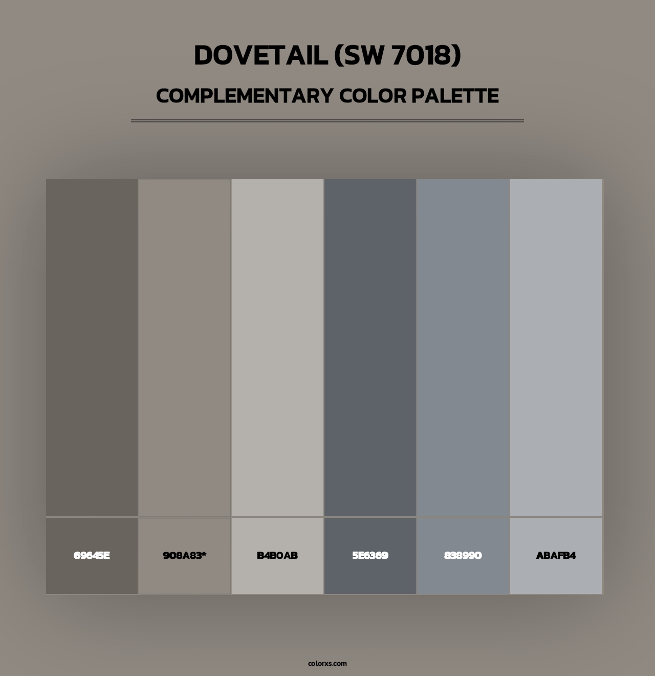 Dovetail (SW 7018) - Complementary Color Palette
