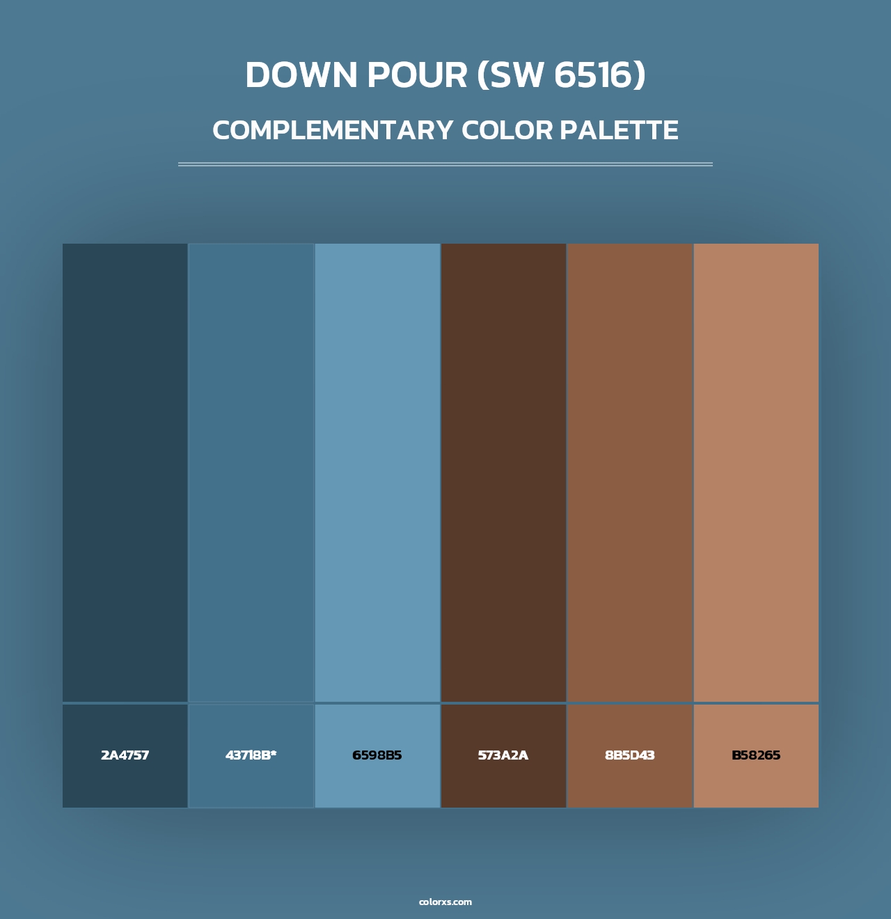 Down Pour (SW 6516) - Complementary Color Palette