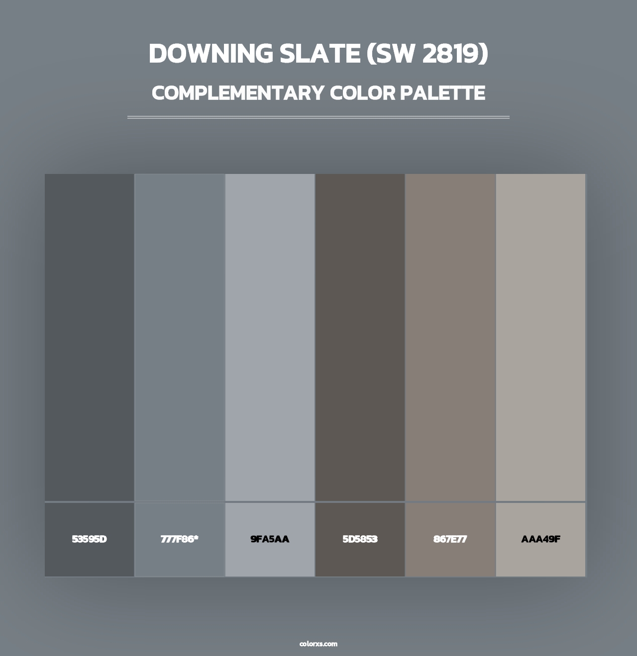 Downing Slate (SW 2819) - Complementary Color Palette