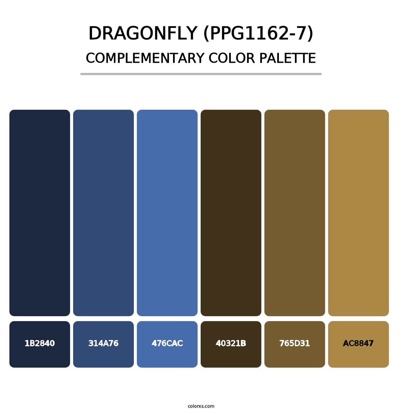 Dragonfly (PPG1162-7) - Complementary Color Palette