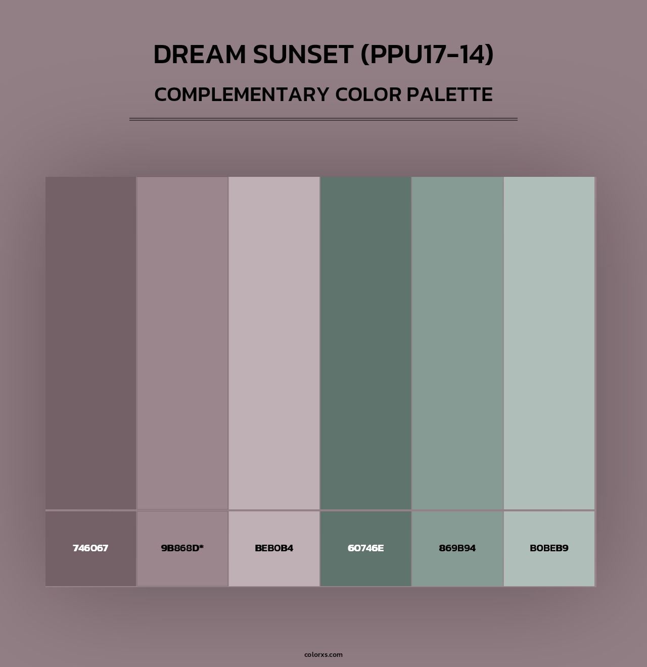 Dream Sunset (PPU17-14) - Complementary Color Palette
