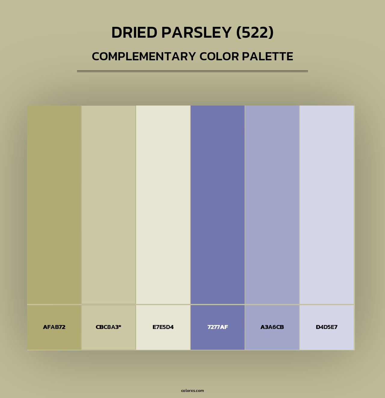 Dried Parsley (522) - Complementary Color Palette