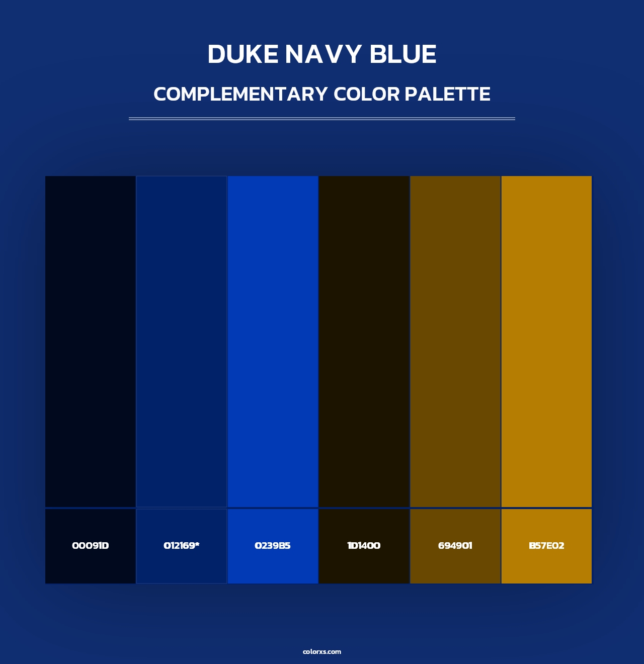 Duke Navy Blue - Complementary Color Palette