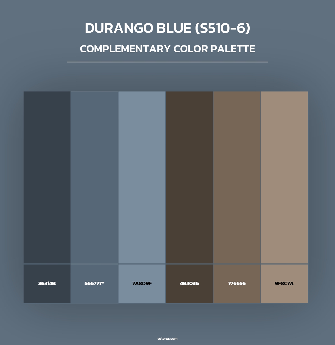 Durango Blue (S510-6) - Complementary Color Palette