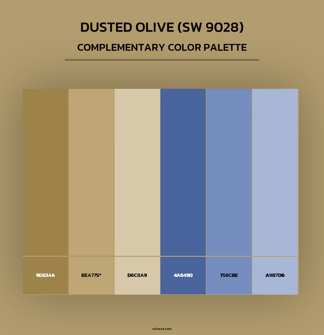 Dusted Olive (SW 9028) - Complementary Color Palette
