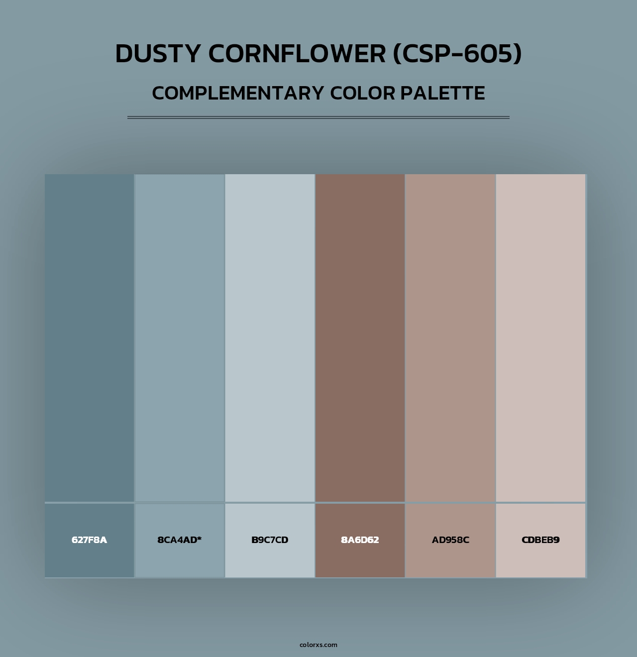 Dusty Cornflower (CSP-605) - Complementary Color Palette
