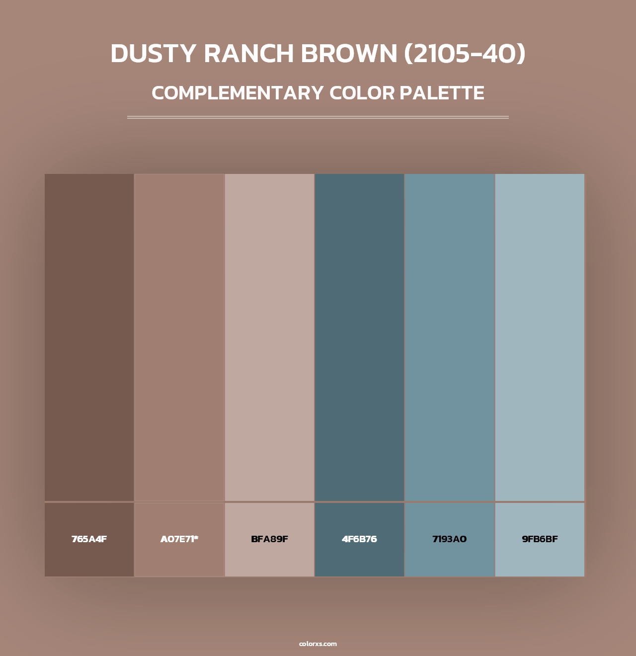 Dusty Ranch Brown (2105-40) - Complementary Color Palette