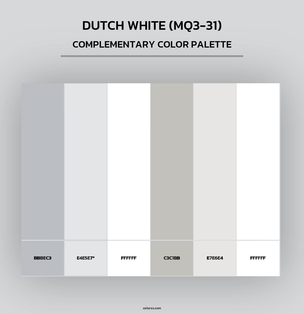 Dutch White (MQ3-31) - Complementary Color Palette