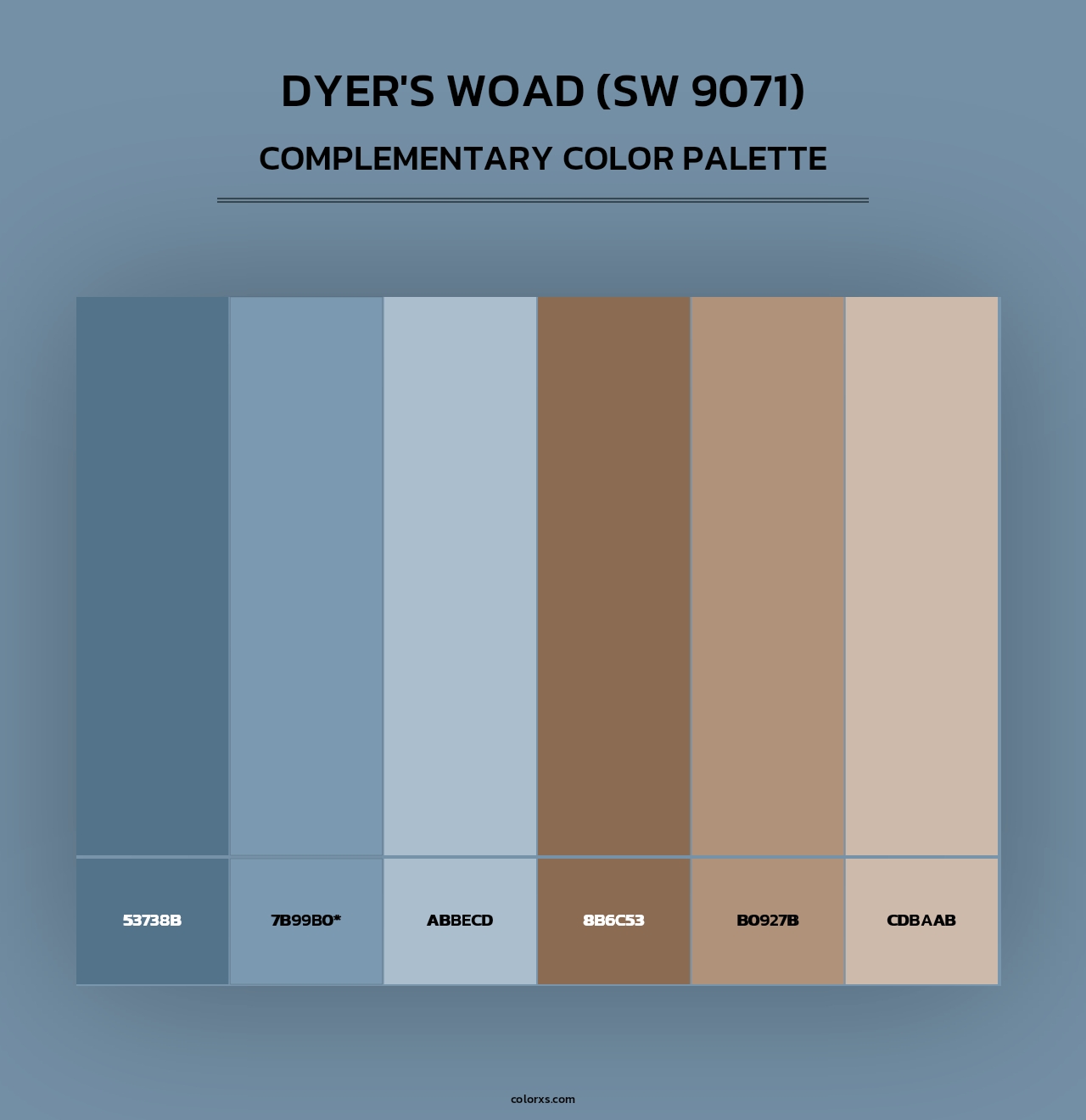 Dyer's Woad (SW 9071) - Complementary Color Palette