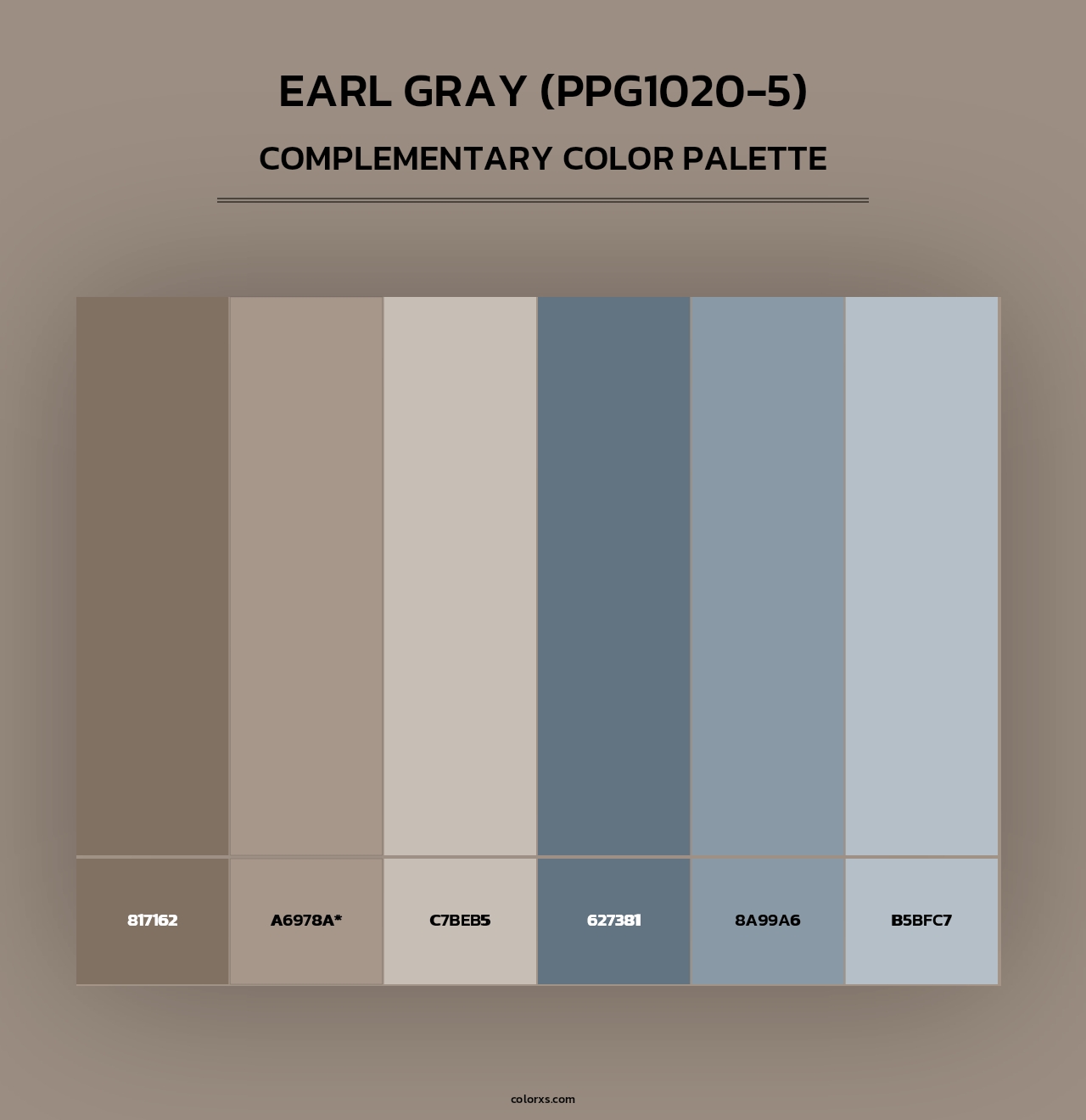 Earl Gray (PPG1020-5) - Complementary Color Palette