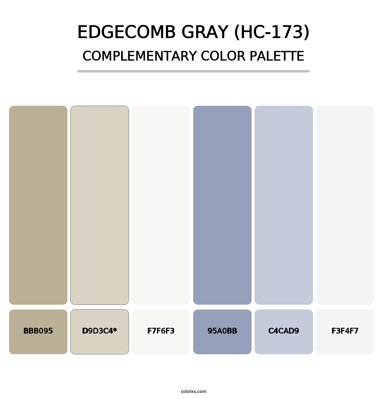 Edgecomb Gray (HC-173) - Complementary Color Palette