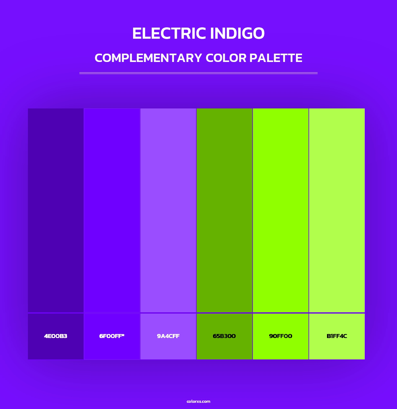 Electric indigo - Complementary Color Palette