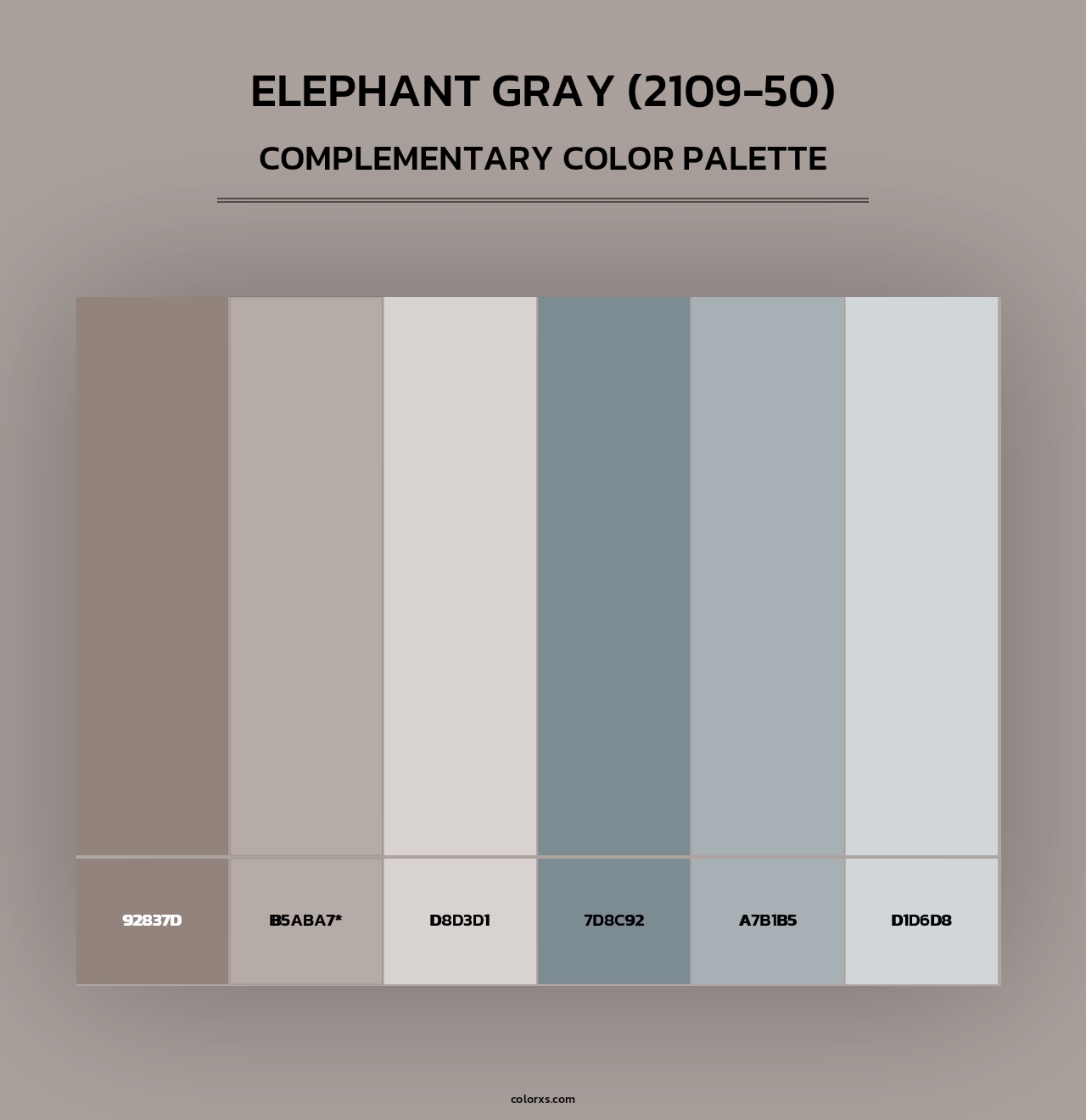 Elephant Gray (2109-50) - Complementary Color Palette