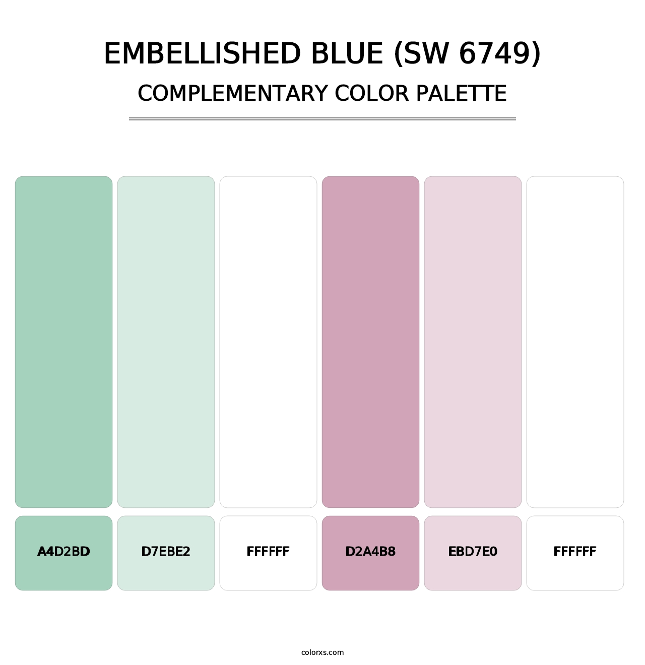 Embellished Blue (SW 6749) - Complementary Color Palette