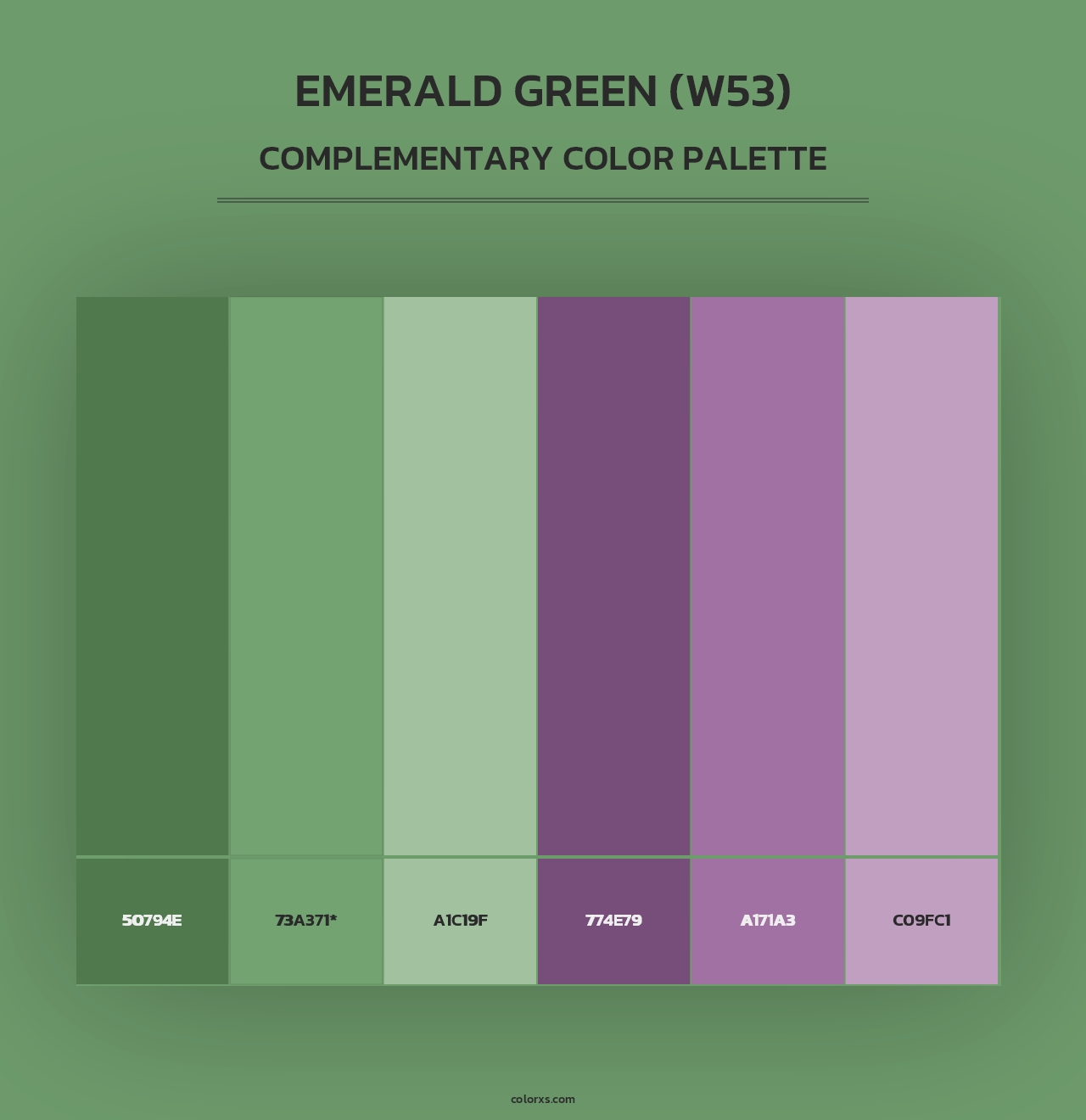Emerald Green (W53) - Complementary Color Palette