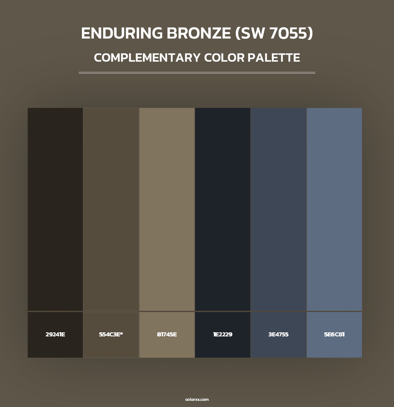 Enduring Bronze (SW 7055) - Complementary Color Palette