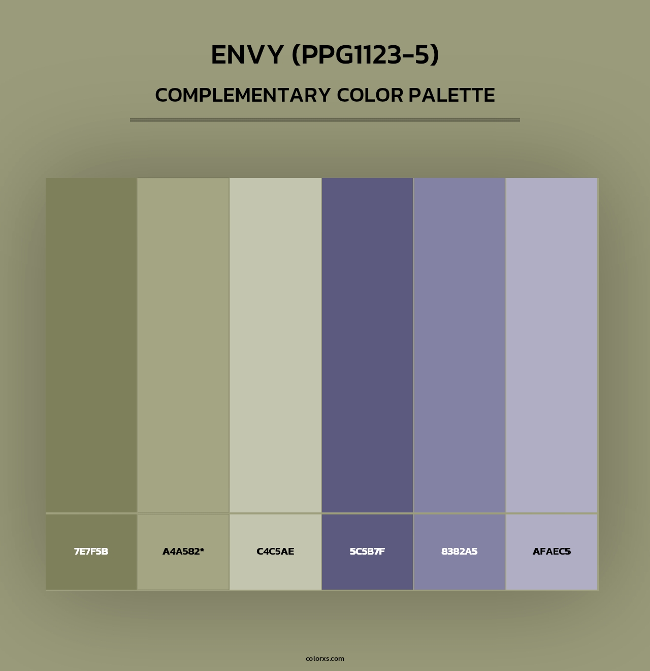 Envy (PPG1123-5) - Complementary Color Palette